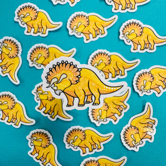 Mini Triceratops Dinosaur Waterproof Sticker