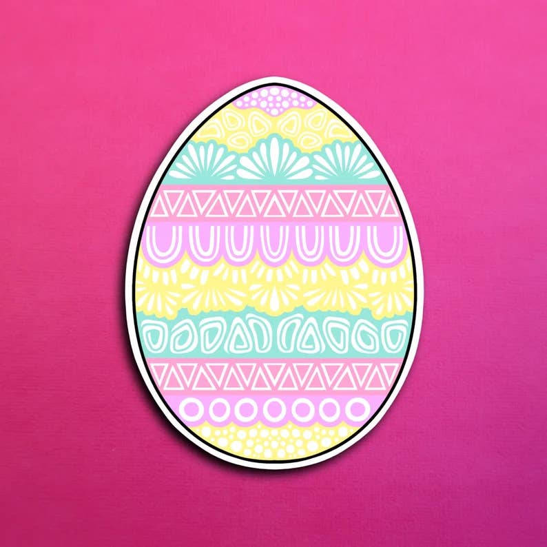 Pastel Egg Waterproof Sticker