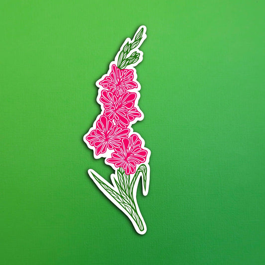 Gladiolus August Birth Flower Waterproof Sticker