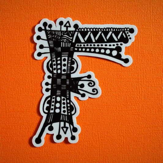 Letter F Waterproof Sticker