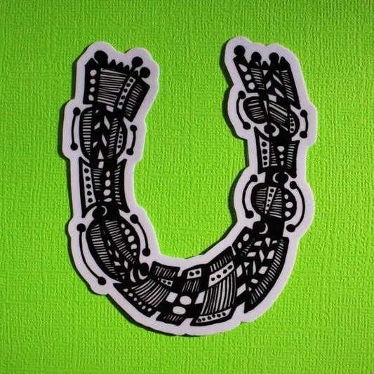Letter U Waterproof Sticker