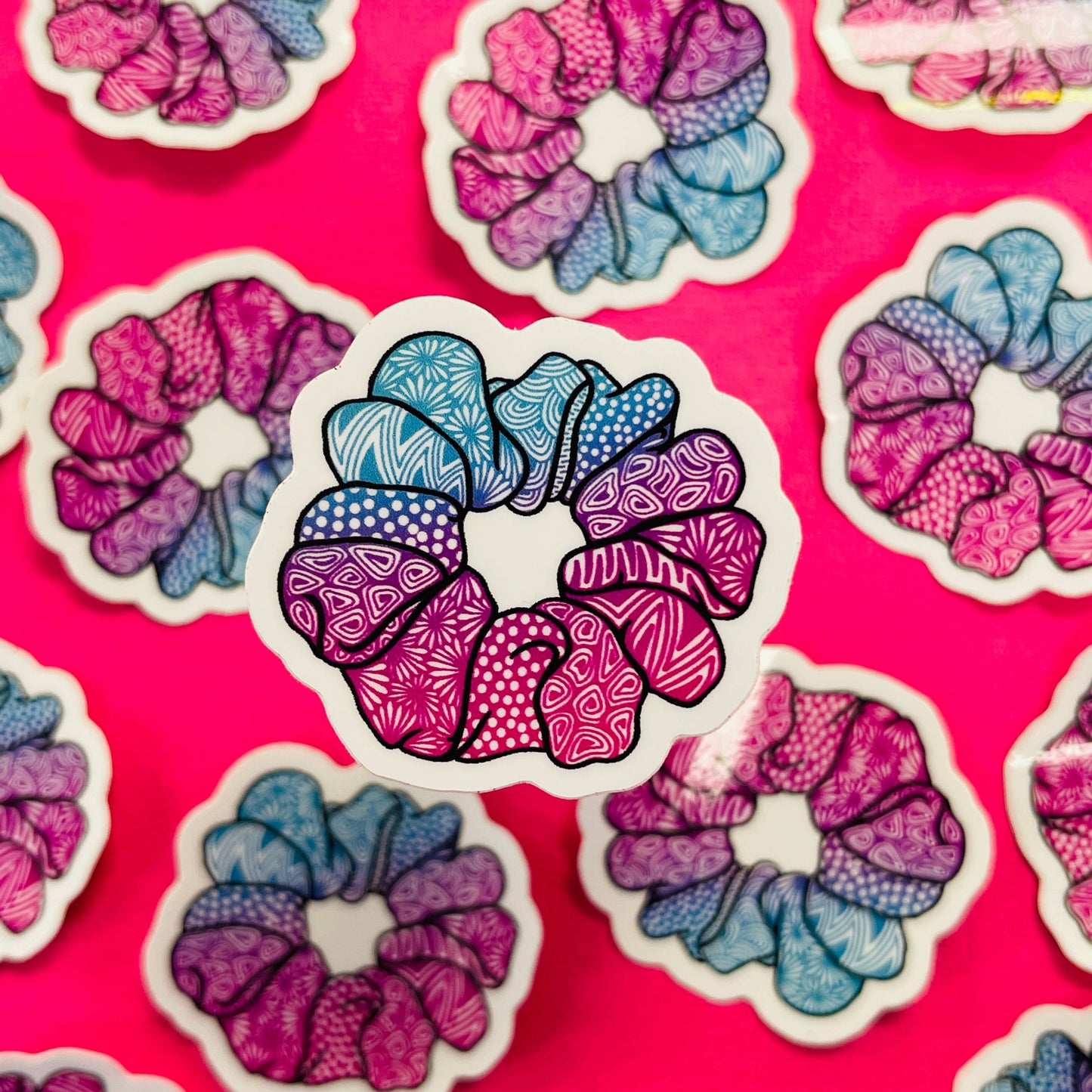 Mini Scrunchie Waterproof Sticker