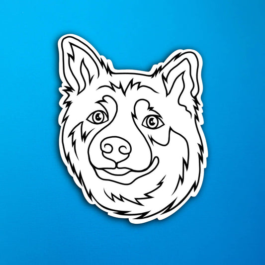 Cash the Dog Simple Line Waterproof Sticker