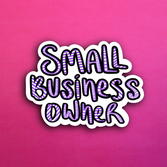 Purple Small Business Owner Waterproof Sticker