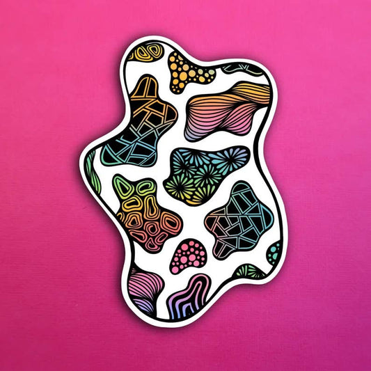 Rainbow Cow Print Waterproof Sticker