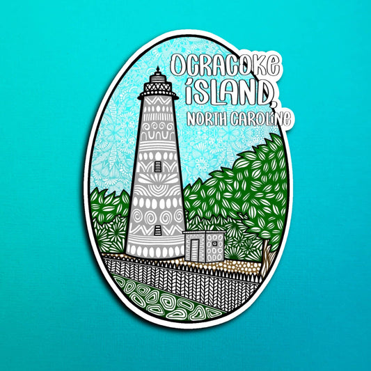 Ocracoke Island Lighthouse Waterproof Sticker