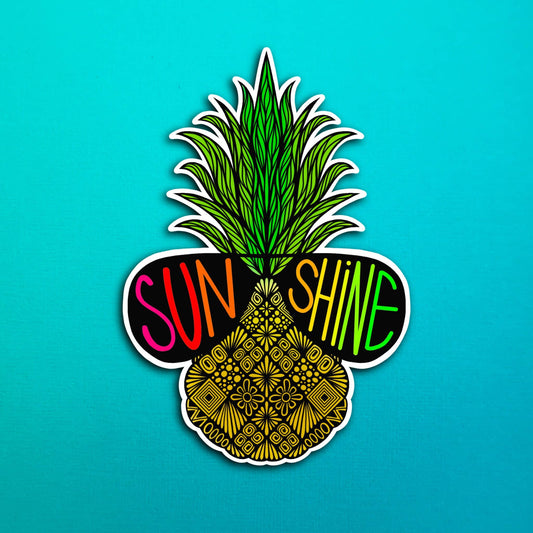 Pineapple Sunshine Waterproof Sticker
