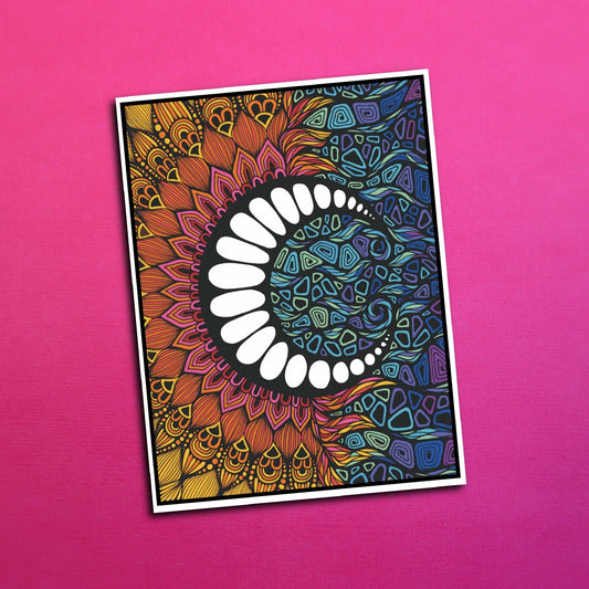 Sun Meets the Moon Waterproof Sticker