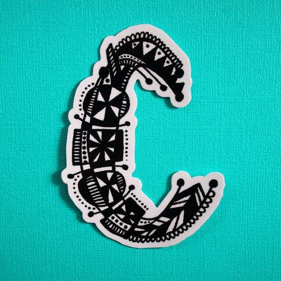 Letter C Waterproof Sticker