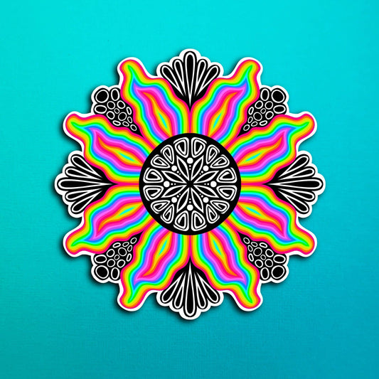 Trippy Flower Waterproof Sticker