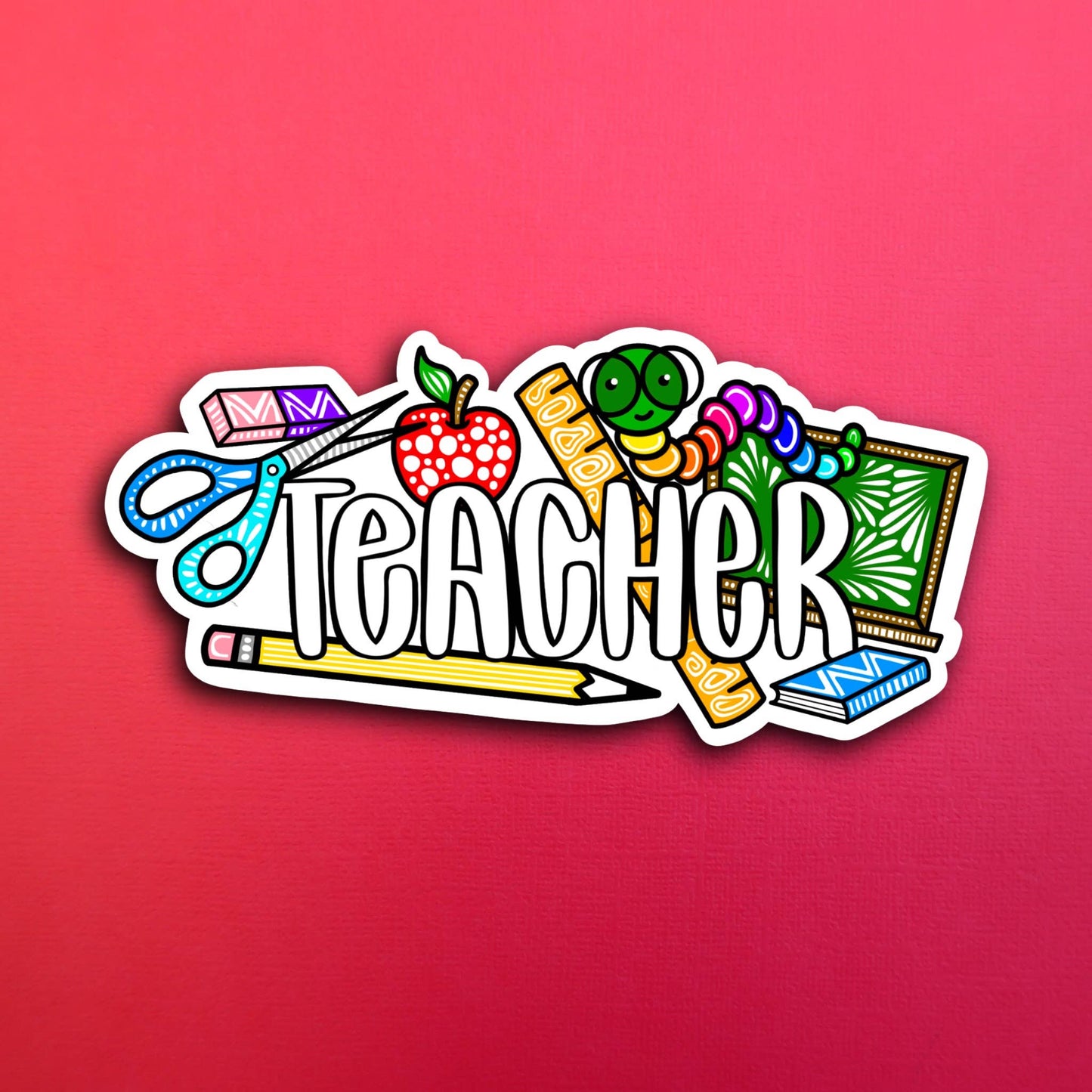 Teacher Collage Waterproof Sticker