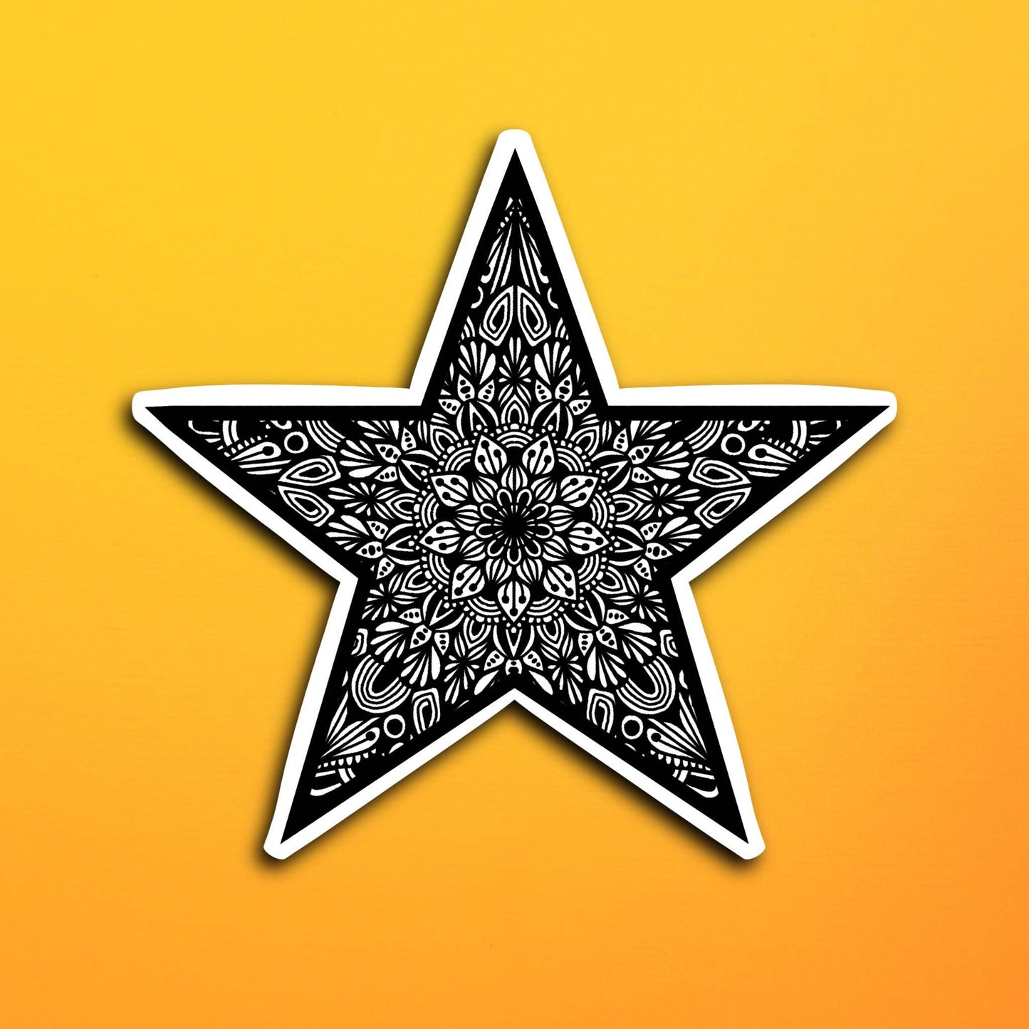 B&W Star Waterproof Sticker