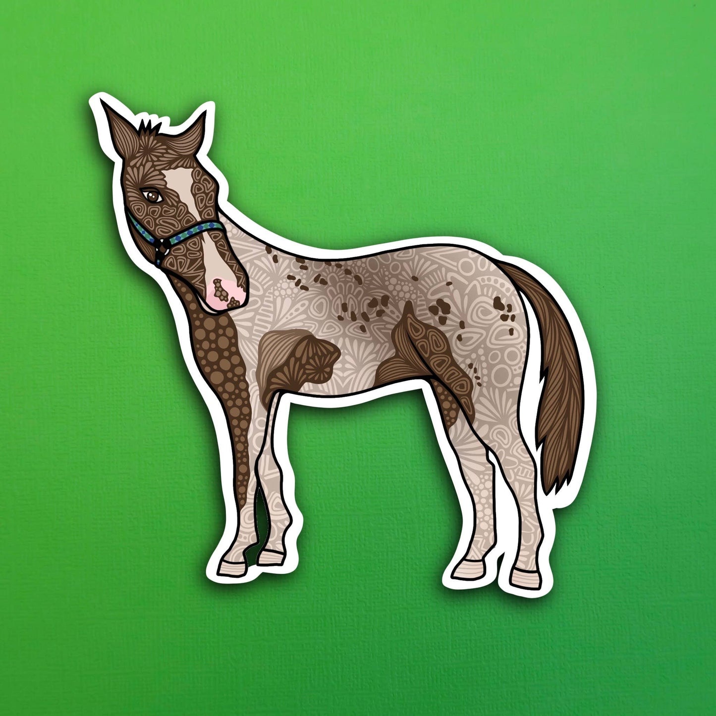 Brown Horse Waterproof Sticker