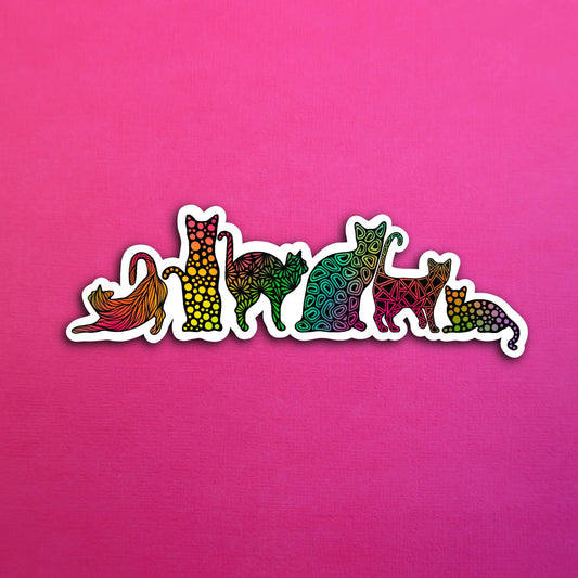 Rainbow Cats Waterproof Sticker
