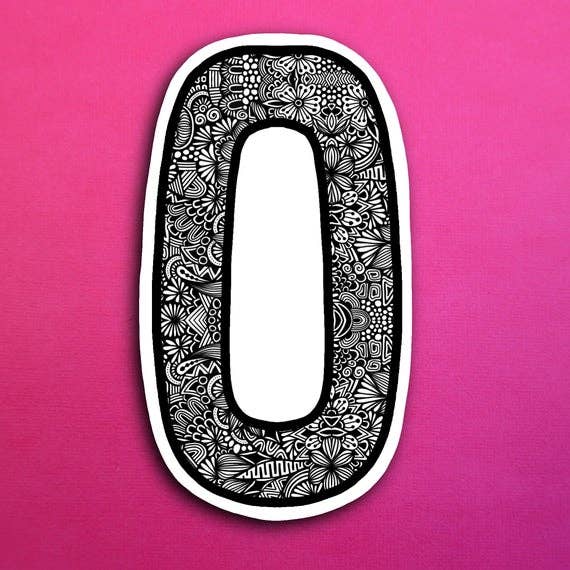 Small Block 0 Waterproof Sticker