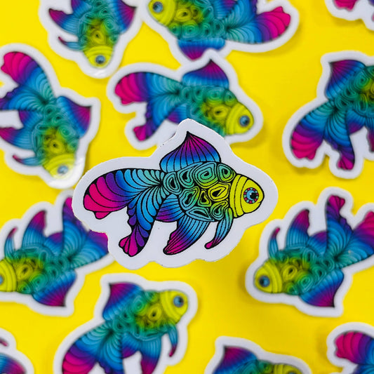 Mini Rainbow Fish Waterproof Sticker