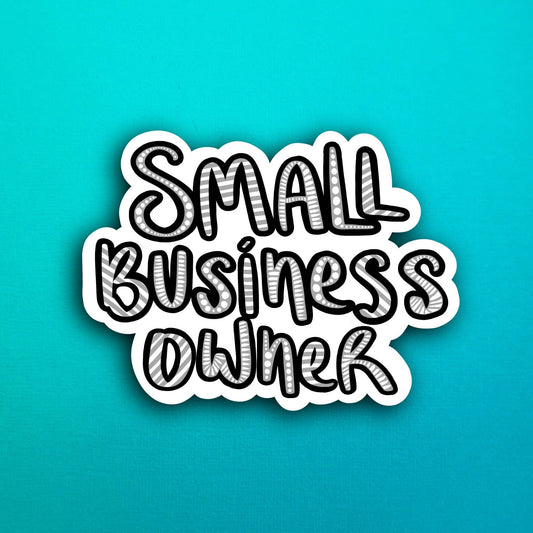 Gray Small Business Owner Waterproof Sticker