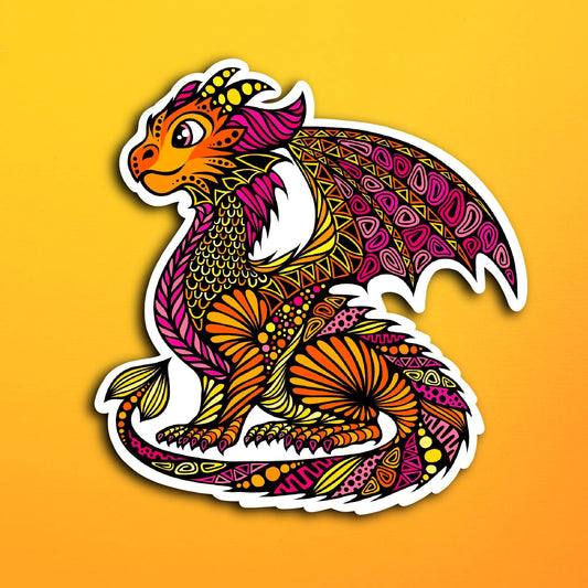 Ember the Dragon Waterproof Sticker