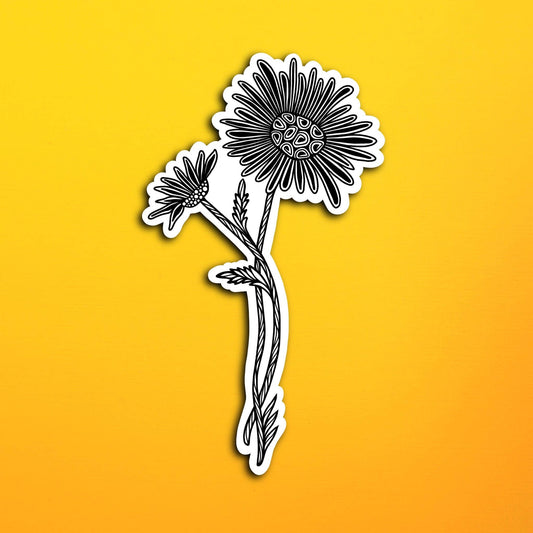 BW Daisy April Birth Flower Waterproof Sticker
