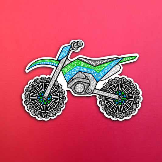 Blue Dirt Bike Waterproof Sticker