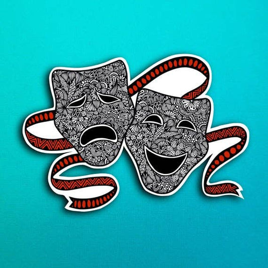 Drama Masks Waterproof Sticker