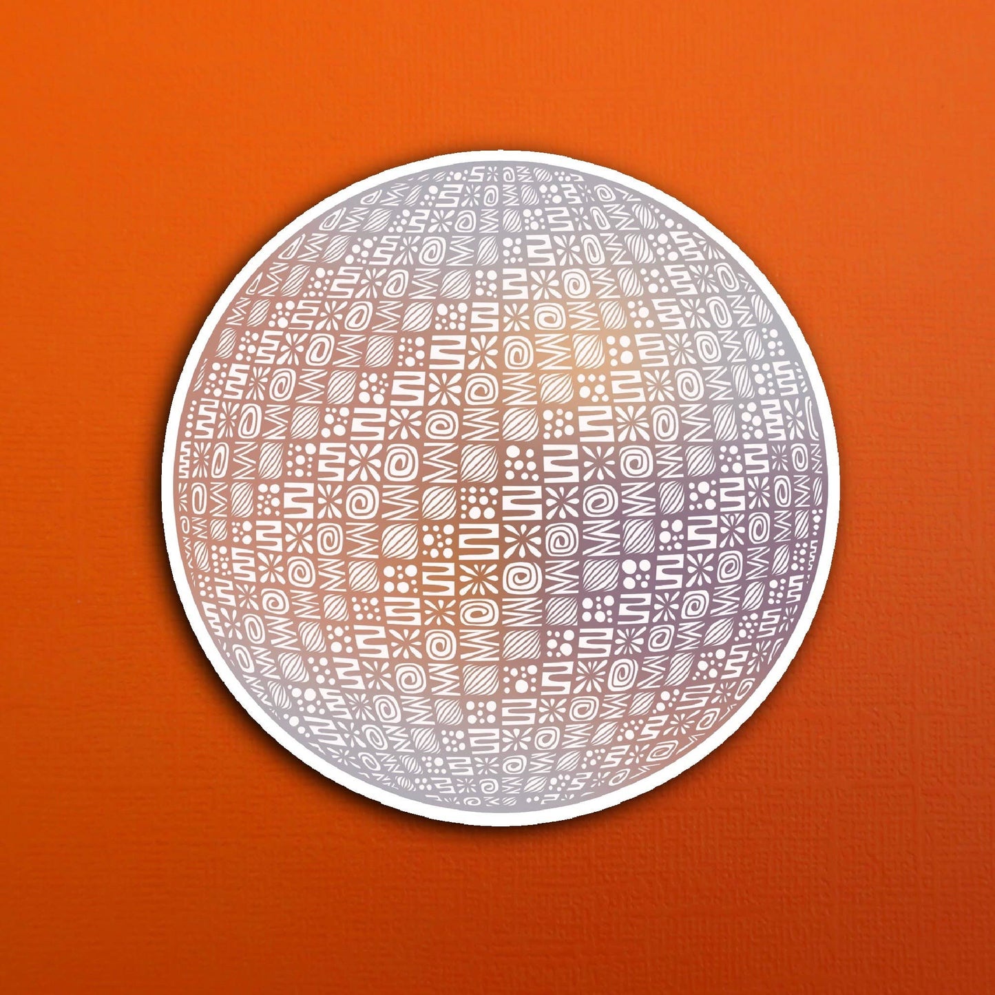 Tan Disco Ball Waterproof Sticker