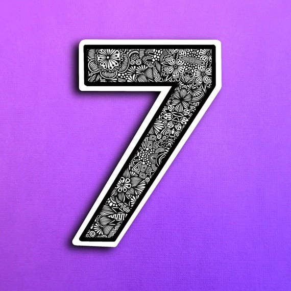 Small Block 7 Waterproof Sticker