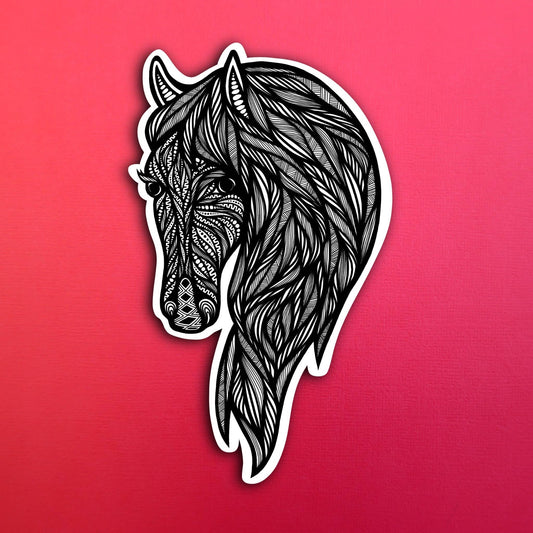 Horse Head Waterproof Sticker