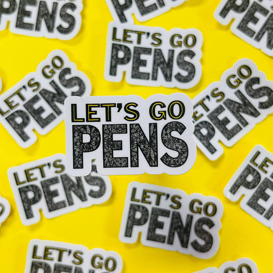 Mini Let's Go Pens Pittsburgh Waterproof Sticker