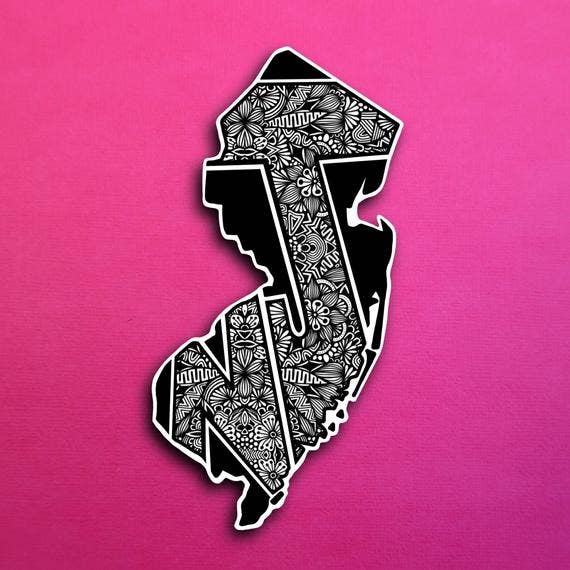 New Jersey State Waterproof Sticker