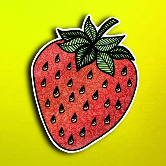 Strawberry Waterproof Sticker