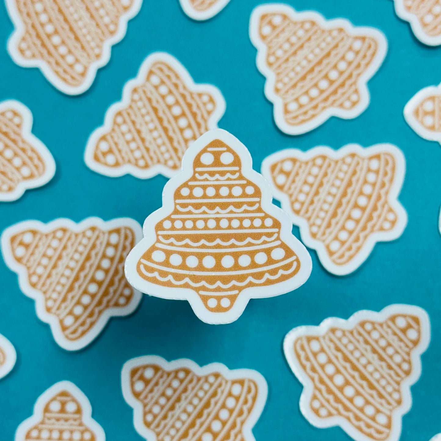 Mini Gingerbread Tree Cookie Waterproof Sticker