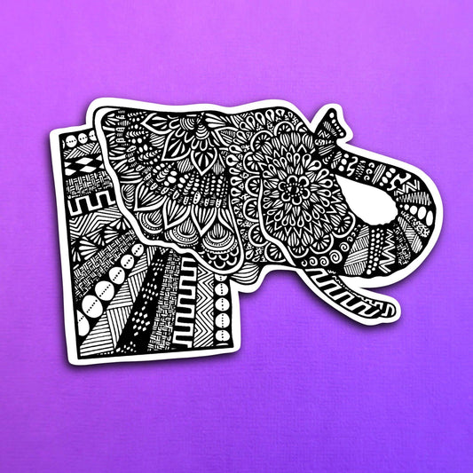 Side Elephant Waterproof Sticker