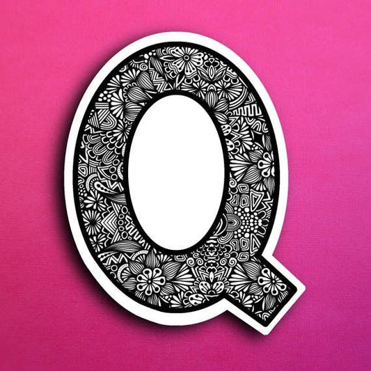 Small Block Letter Q Waterproof Sticker