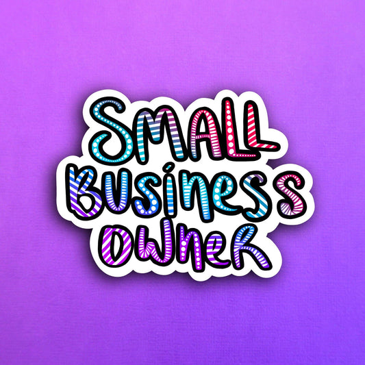 Magenta Small Business Owner Waterproof Sticker