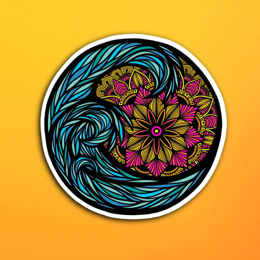 Floral Wave Waterproof Sticker