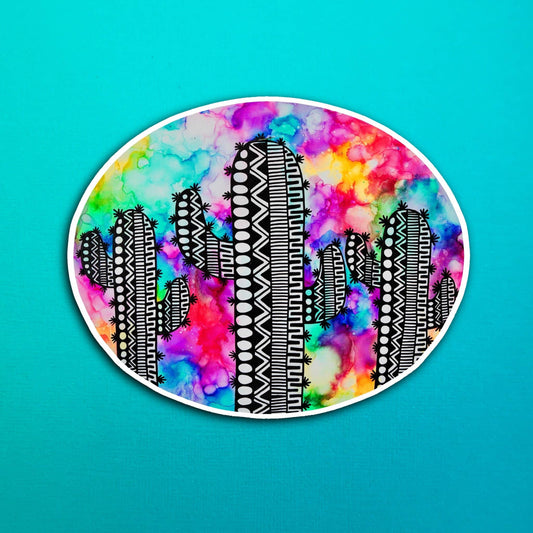Ink Cactus Field Waterproof Sticker