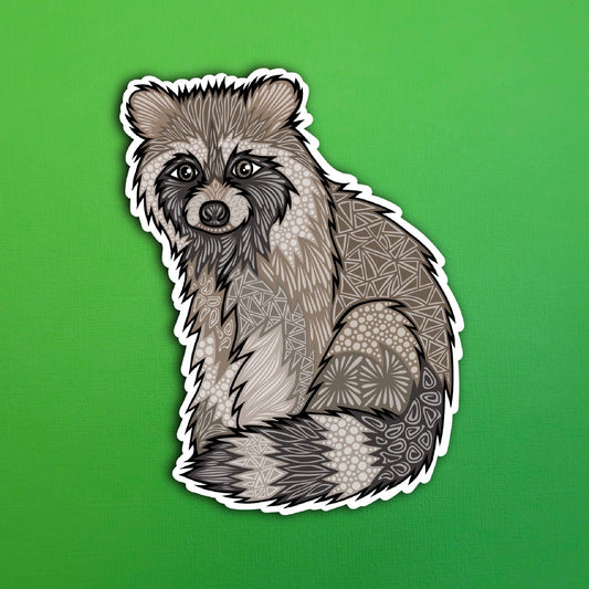 Raccoon Waterproof Sticker