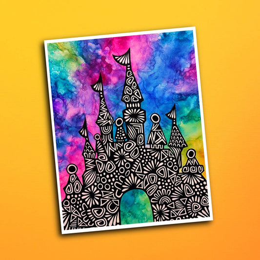 Ink Rainbow Castle Waterproof Sticker