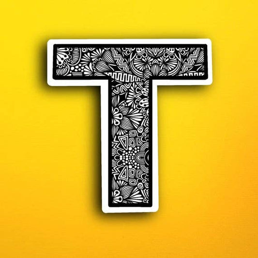 Small Block Letter T Waterproof Sticker