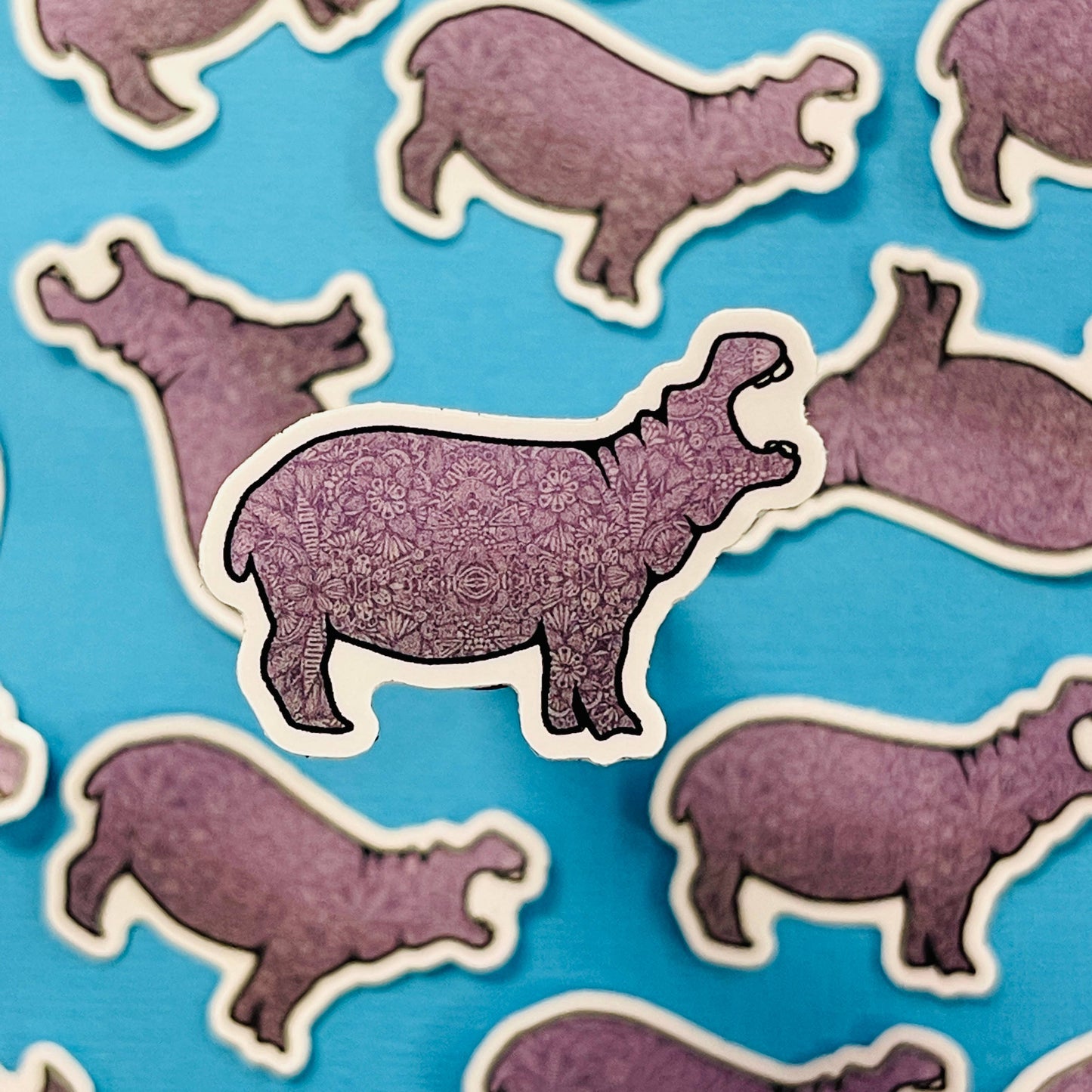 Mini Hippo Waterproof Sticker