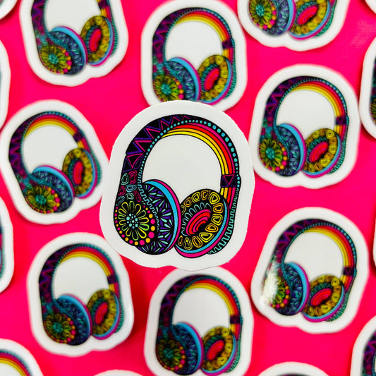 Mini Headphones Waterproof Sticker