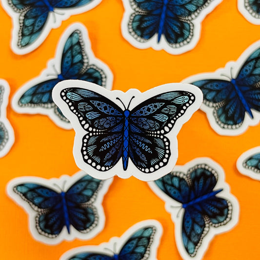 Mini Blue Butterfly Waterproof Sticker
