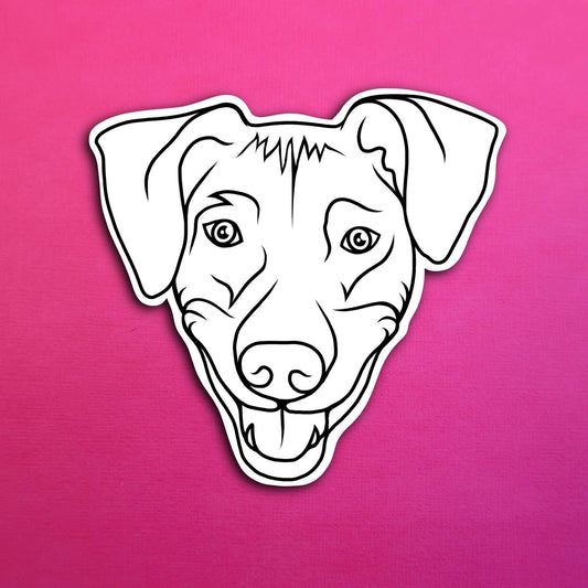 Cora the Dog Simple Line Waterproof Sticker