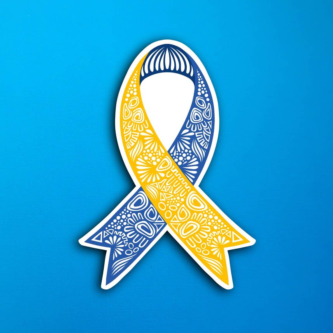 Down Syndrome Awareness Ribbon Waterproof Sticker