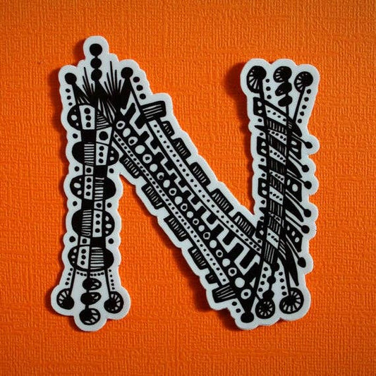 Letter N Waterproof Sticker