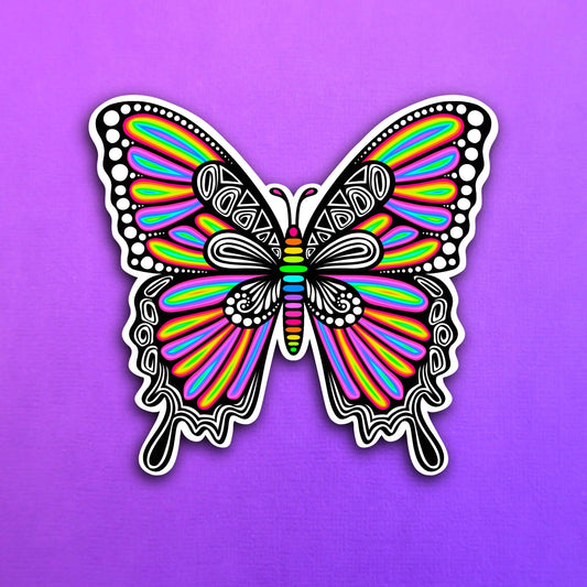 Trippy Butterfly Waterproof Sticker