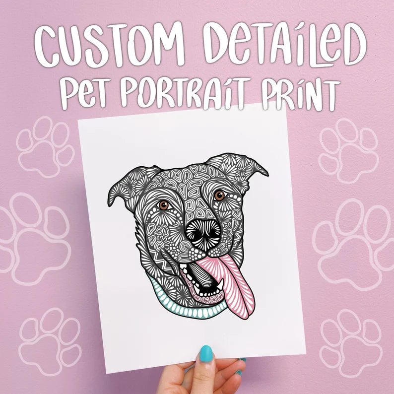 Custom Detailed Pet Portrait Print