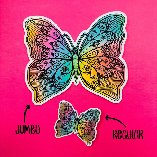JUMBO Rainbow Butterfly Waterproof Sticker