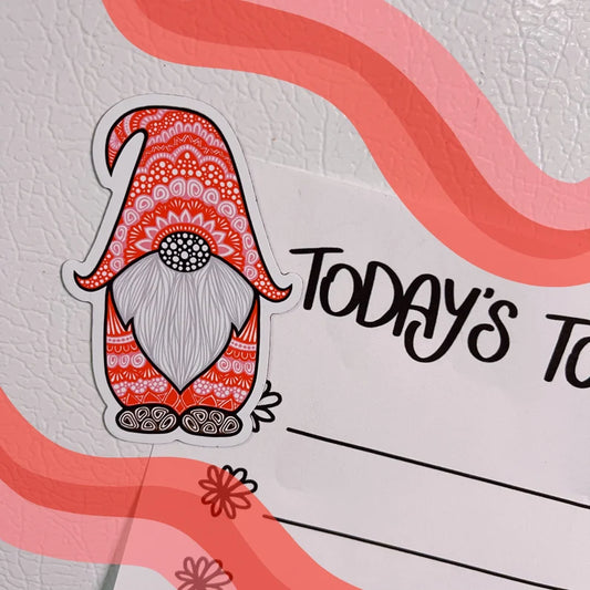 Red Gnome Magnet
